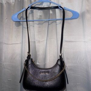 Michael Kors Black Shoulder Bag with Gold Chain